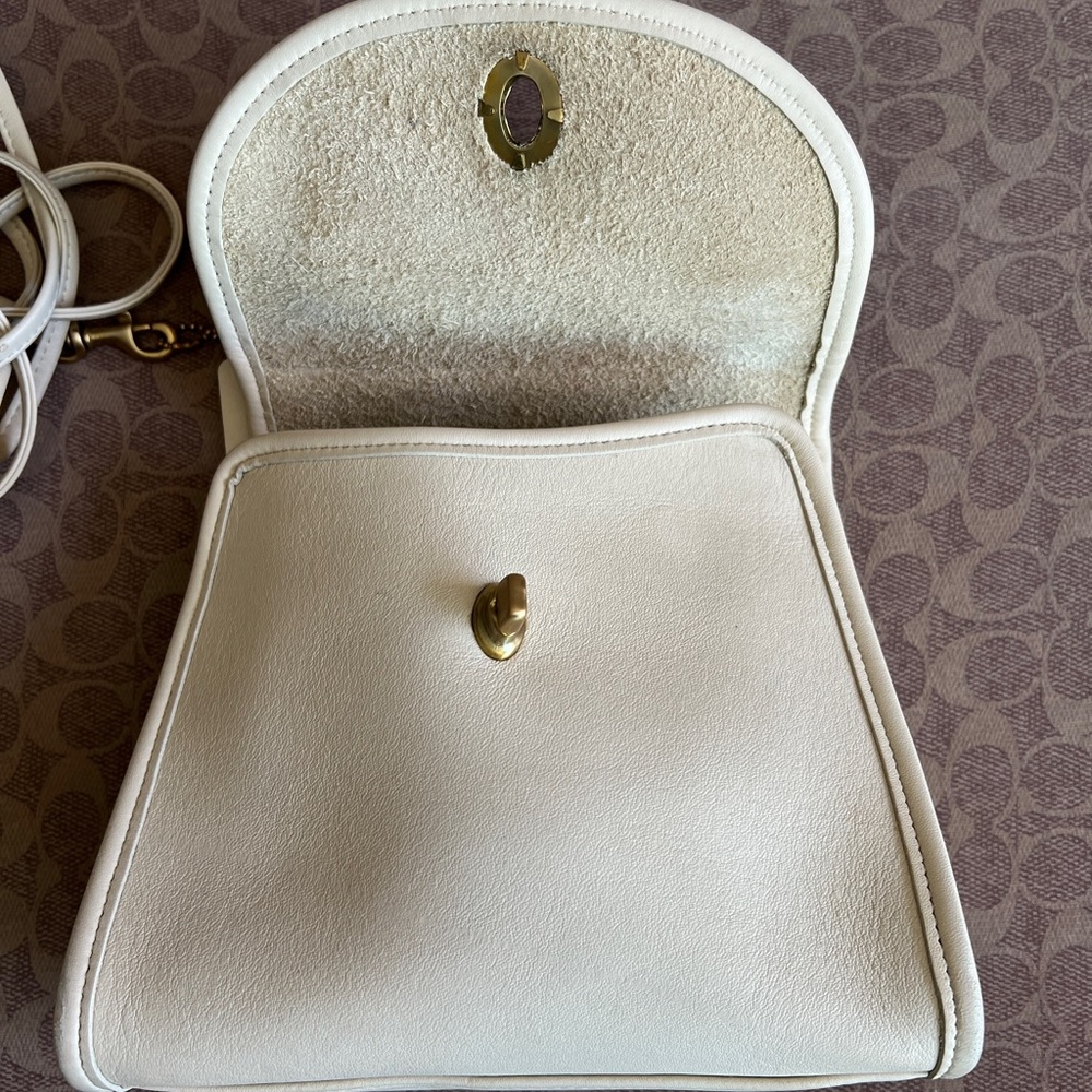 Vintage Coach Regina Cream Leather Top Handle Satchel - Picture 6 of 8